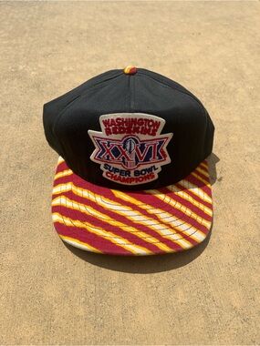Vintage 90s Washington Redskins Super Champions XXVI Zubaz SnapBack Hat.